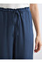 Lcw Modest Navy Blue Elastic Waist Wide Leg Women's Pants - 5