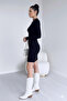 Women's Full Turtleneck Mini Dress Length 90 cm - 3