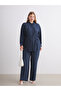 Lcw Modest Navy Blue Elastic Waist Wide Leg Women's Pants - 2