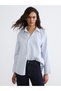 Alita City Lcw Vision Blue Striped Oversize Women's Shirt with a Difference - 2
