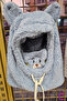 Cute Teddy Bear Soft Plush Beanie Neck Warmer Hat Scarf All-In-One Blue 3-12 Years Old Winter Gift - 2