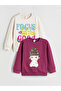 Fuchsia Crew Neck Girls' Sweatshirt 2-Pack