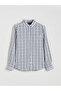 Ozmarka New Season Regular Fit Long Sleeve Plaid Dobby Men's Shirt - 5