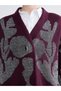 Nevavm with a Difference from Lcwaikiki Classic Purple Knitwear Patterned Women's Cardigan - 3