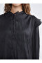 Alita City with a Difference from the Lcw Modest Black Satin Plain Tie-Neck Long Sleeve Women's Blouse - 3