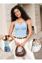Mamey Model Knit Fabric Shaping Snaps Bodysuit Ice Blue Color (ZIBIN)4 - 3