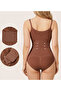 Mamey Model Knitted Fabric Body with Snap Fasteners Brown Color (Zibin)4 - 6