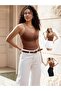 Mamey Model Knitted Fabric Body with Snap Fasteners Brown Color (Zibin)4 - 3