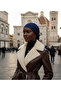 Lace Tulle Navy Blue Ready-To-Wear Turban Hijab Bonnet Suitable for Medical Use - 5