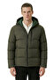 Men's Khaki Thick Lined Hooded Inflatable Sports Winter Coat