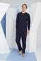 Premium Men's Large Size Comfortable Fit 100% Cotton Midi Collar Long Sleeve Pajama Set - 2