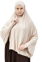 Sleeve Souffle Sheet Top with Veil Practical Hijab - Nickeled Prayer Cover Sand Beige - 2