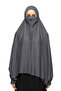 Sleeve Souffle Abaya with Veil Practical Hijab Hijab - Nikaplı Prayer Cover Smoked - 5
