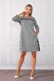 Women's Striped and Leather Detailed Dress - 2