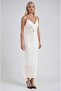 White Rose Detailed and Gathered Strap Dress 2938 R5-D-2 - 3