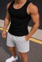 Men's Sports Singlet - Cotton Flexible Sports Cut Black - 2