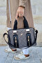 Women's Gray Quilted Oversized Hand and Shoulder Bag