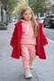 Girl's 3-6 Year Old Tracksuit Set and Plush Coat 3-Piece Set Winter Coat - 2