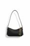 Women's Black Faux Leather Shoulder Bag Daily Use Stylish Design