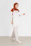TWO COLOR SHOULDERS FRILLED KNITWEAR TUNIC 42040 - 2