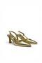 Women's Gold Gold Buckle Detailed Evening Dress Sitiletto Classic Heeled Shoes - 2
