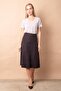 Women's Winter Wool Jacquard Light Stretch Fabric Fabric High Waist Long Bell Skirt-Coffee Diagonal