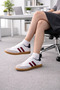 Unisex White Thermo Sole Side Stripe Lace up Sports Shoes