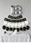 18 Years Old Silver Foil Balloon Happy Birthday Lettering Set with Balloons