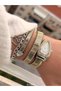 Retro Model in Special Gift Box, Snake Stone Case, Silver Yellow Color Cord, Women's Wristwatch Bracelet - 3