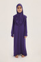 Islamic One Piece Girls Prayer Dress Purple - 2
