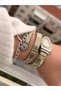 Retro Model in Special Gift Box, Snake Stone Case, Silver Yellow Color Cord, Women's Wristwatch Bracelet - 4