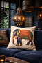 Indian Elephant Themed Throw Pillow Cover