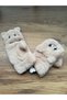 Winter Figured Young Adult Fingerless or Closed Powder Color Fluffy Plush Gloves - 5