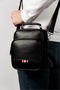 Men's Black Hand and Shoulder Bag with Cross Strap and Mechanism Card Holder Wallet - 3