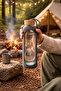 1 Liter Borosilicate Glass Flask Bamboo Vacuum Lid Water Bottle Drinking Bottle - 3