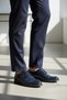 Boys' Dark Blue Leather Officer Model Lace-Up Classic Stylish Shoes - 2