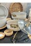 7 Piece Gold Iron Handle White Granite Pot Set (Gift Product) - 8
