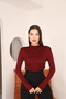 Women's 3-Piece Long Sleeve Half Fisherman Stretch Fabric Combed Cotton Bodysuit - 3