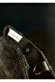 Furry Soft Touch Plush & Leather Women's Black Hand and Shoulder Bag Silver Chain Handle - 3