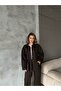 Women's Oversize Jacket with Belt at the Waist, Jeans Pants, Double Denim Set - 5