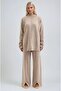 Mink Ribbed Detailed Casual Knitwear Set 10297