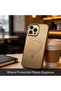 iPhone 14 Pro Leather Case, MagSafe, Slim Fit, Durable, Metal Buttons, Desert Titanium - 5