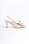 Arina Women's Pointed Toe Bow Detailed Open Back Evening Dress Classic Heeled Stiletto Shoes - 3