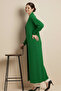 Zigzag Patterned Long Knitwear Cardigan R4470 Green - 2