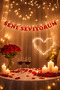 Wedding Anniversary Surprise Romantic Anniversary Set February 14 Marriage Proposal Heart Candle, Foil Balloon - 7