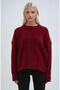 Burgundy Crew Neck Knit Sweater 1384