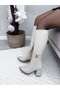 Woman lara side zipper below knee boots cream - 2