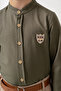 boy / long sleeve crew neck / shirt trousers / men's suit with belt - 6