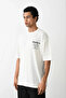 Unisex Printed Oversize T-Shirt - White - 2