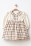 My Little Girl's Plaid Button Detailed Cotton Dress - Brown - 2